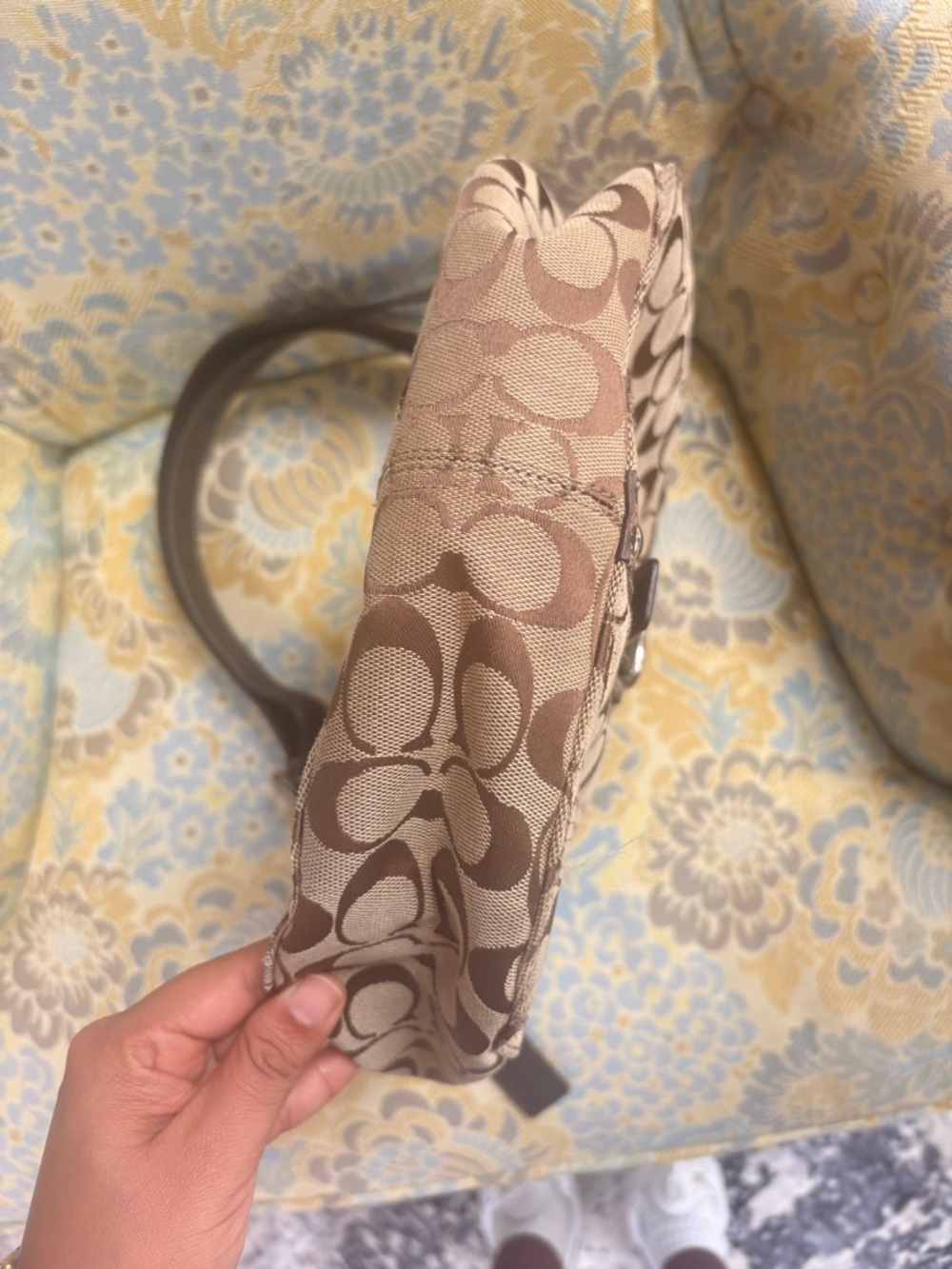 Coach Chelsea Signature Brown Canvas-F14446 Shoulder Tote Bag Purse - Picture 3 of 11